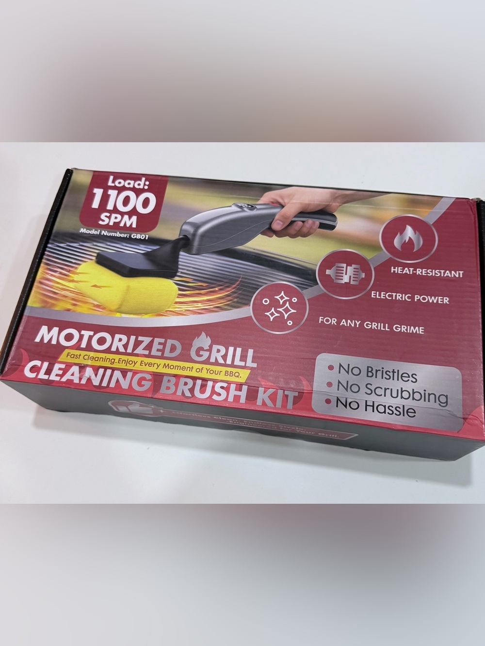 Electric Grill Cleaning Brush Kit - Red